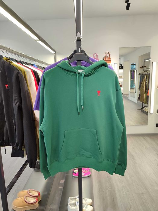 Худі AMI Paris Ami de Coeur Small Heart Logo Hoodie Green