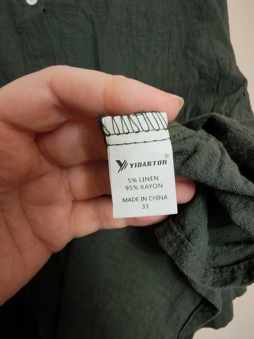 Koszula khaki z okrągłym dekoltem 44 (2XL) Yidarton