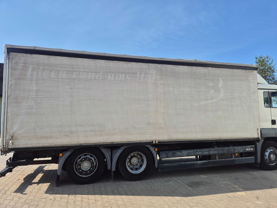 Zabudowa firanka 7,40X2,50X2,35 MAN MERCEDES SCANIA mocowanie wózka
