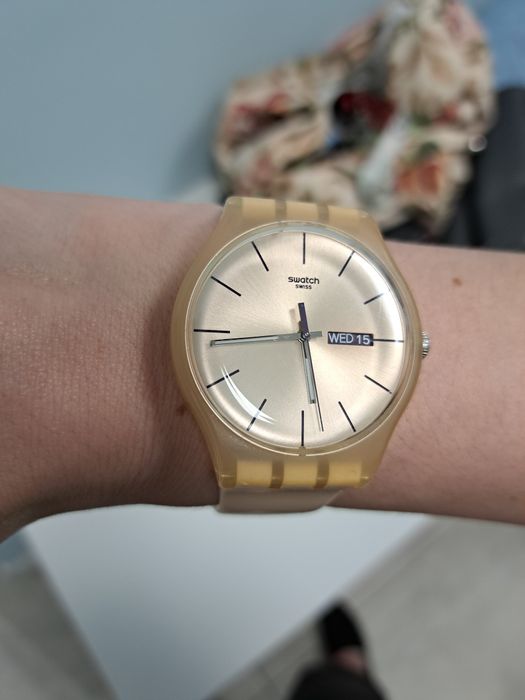 Zegarek swatch new gent nude beżowy