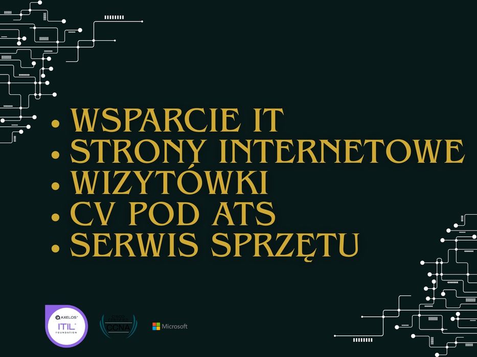 Strony WWW | CV pod ATS | Grafika | Wsparcie IT |  Dobry kontakt