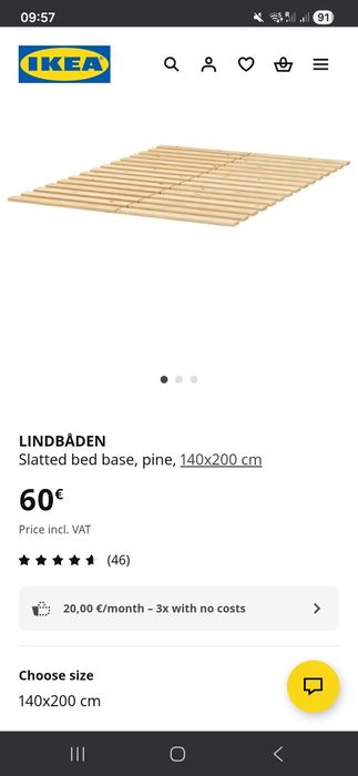 Estrado de ripas - Ikea Lindbaden 140x200
