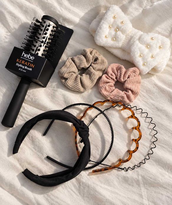 Nowa szczotka Hebe Keratin + zestaw akcesoriów do włosów
