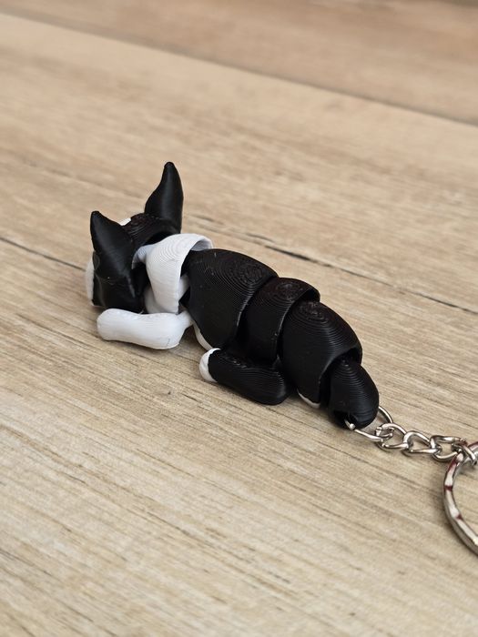 Breloczek Boston Terrier 3d - Seria Psów Brelok Druk3d fidget Keychain