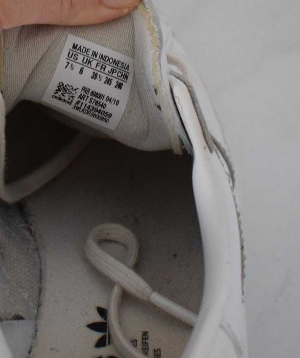 Adidas 39 1/3 buty sneakersy skórzane białe