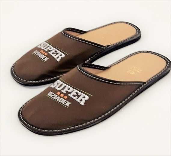Pantofle, klapki, kapcie SUPER DZIADEK brązowe 42 rozmiar