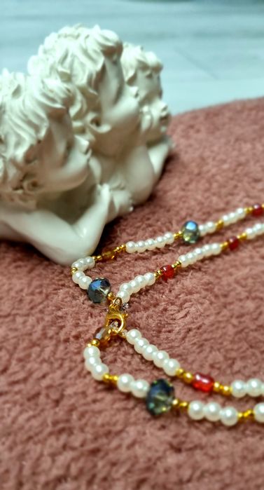 Naszyjnik handmade z krzyżem