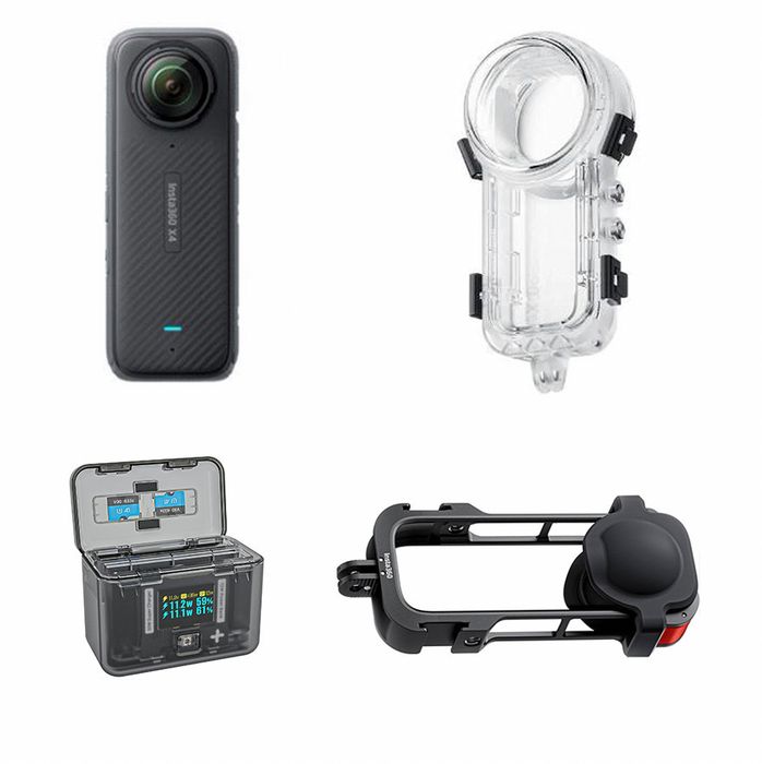 Insta 360 x4 + caixa estanque + cage