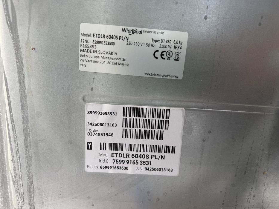Pralka Whirlpool ETDLR 6040S