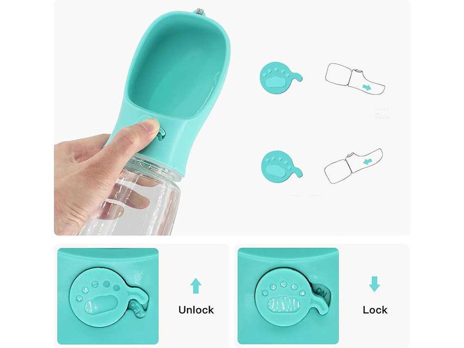 Butelka miska na wodę przenośna poidło psa na spacer turystyczna 380ml