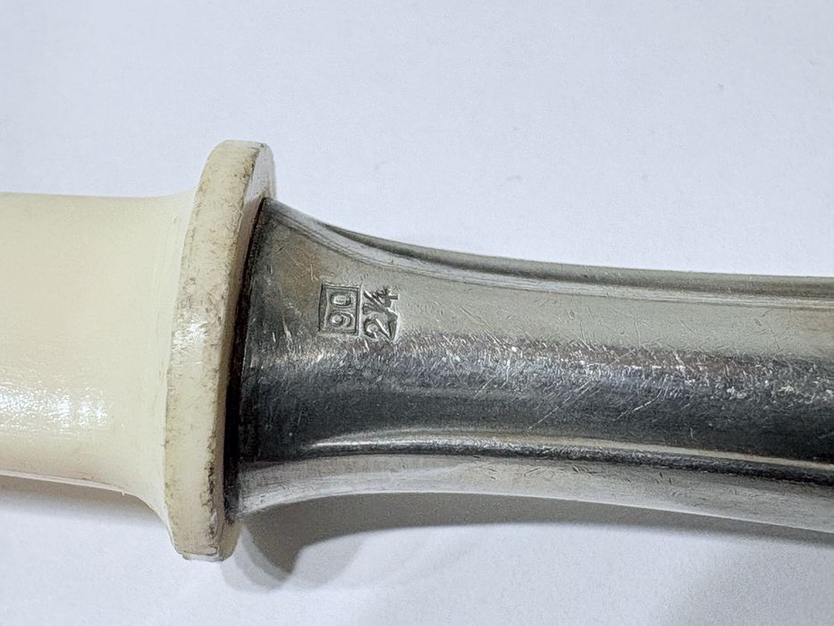 Talheres de salada vintage WMF com banho em prata e celluloíde