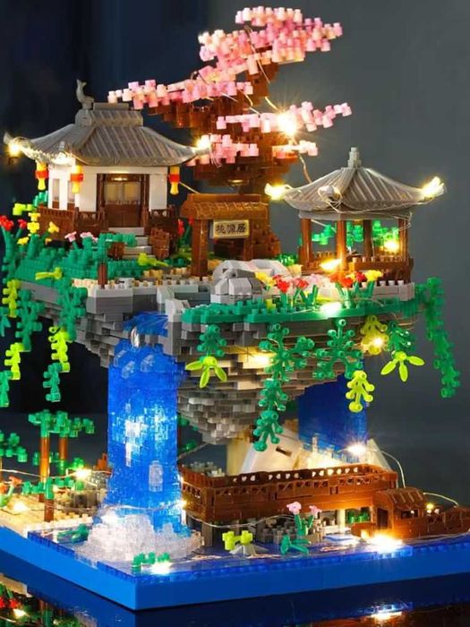 Конструктор японский дом сад з підсвіткою 1435дет Японський дім