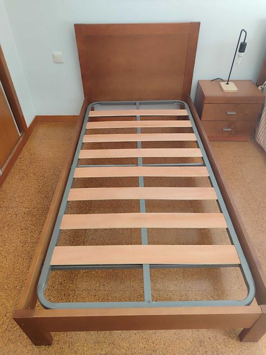 Cama Solteiro C/ Colchão l Madeira Maciça I 195X95CM