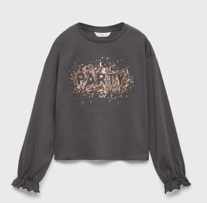 Новий лонгслів (реглан) mango kids з паєтками, р. 164