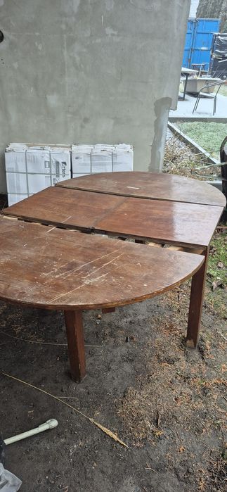 Stół okrągły rozkładany drewniany winted