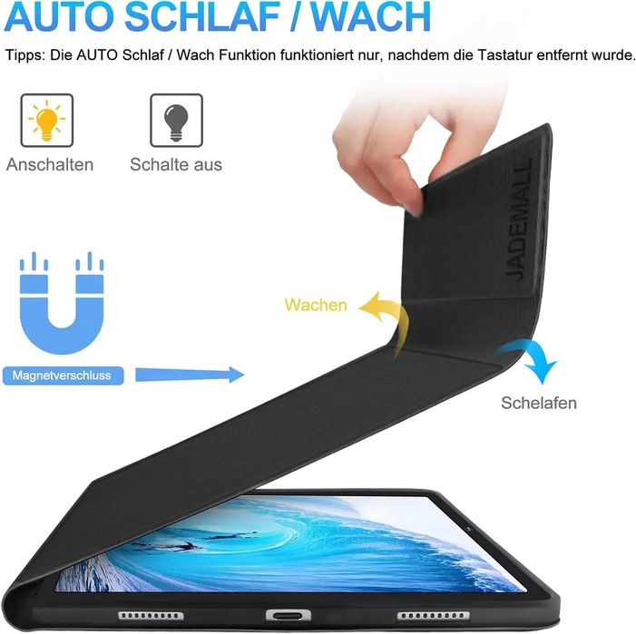 Чохол-клавіатура JADEMALL для Samsung Galaxy Tab S7/S8 11 дюймів, магнітна клавіатура
