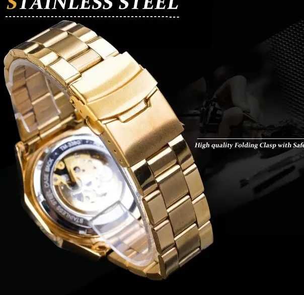 Чоловічий механічний наручний годинник механические часы Skeleton