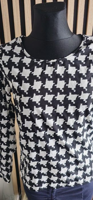 Bluzka czarno biała minimal elegant Old Money mankiety rozmiar XS,S ,M