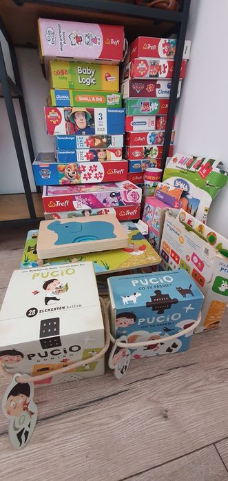 Puzzle, układanki i inne duży zestaw