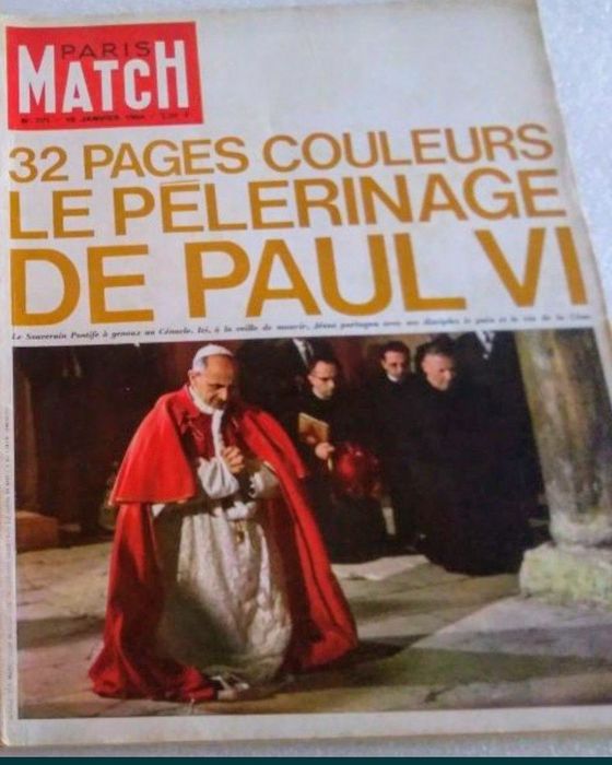 Antiga revista Paris Match n.º 771 PAPA PAULO VI - 18 de janeiro de 1964