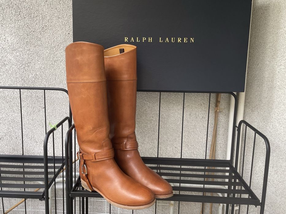 Kozaki oficerki Ralph Lauren brązowe Tan 10B 41