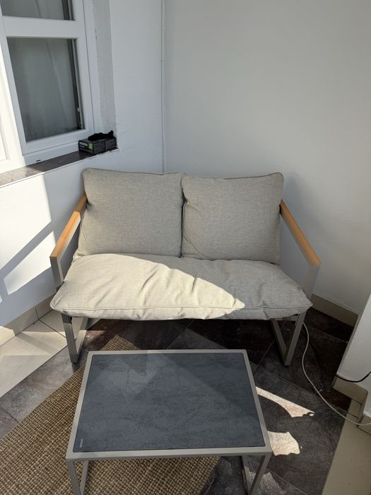 Sofa ogrodowa kanapa taras balkon stolik komplet fotel