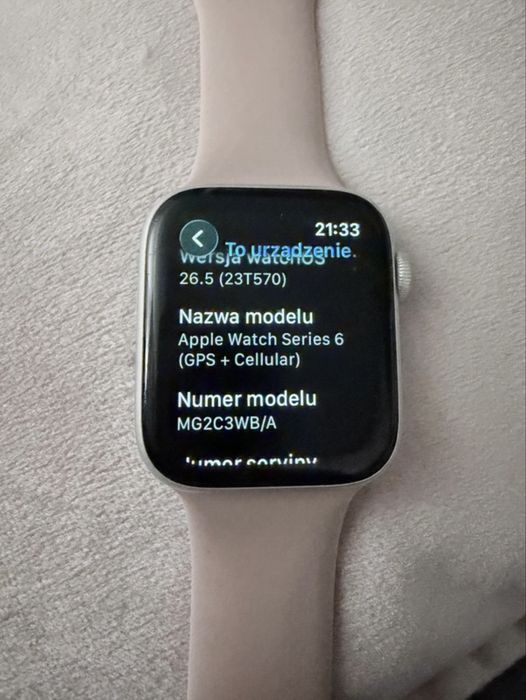 Apple Watch 6 44 MM silver Alu white sport Band cellular