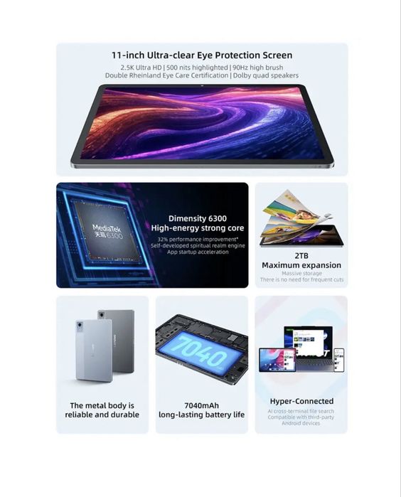 Планшет Lenovo Xiaoxin Pad 2025 6/128 GB (Luna Grey) 11" Android 15