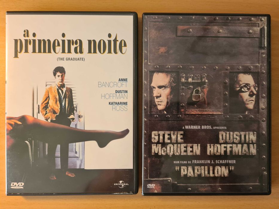 2 filmes em DVD com Dustin Hoffman: "A Primeira Noite" e "Papillon"
