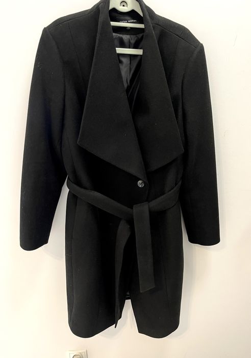 Płaszcz z wełną czarny xxl Zartex Woman