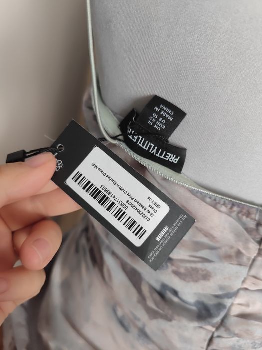 Szara drapowana sukienka na ramiączkach r.42