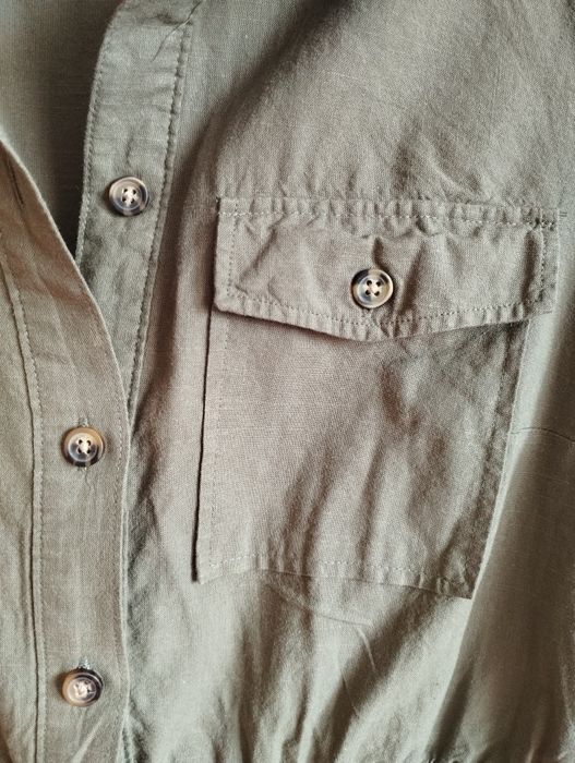 H&M Divided 38 M sukienka koszulowa khaki na wiosnę