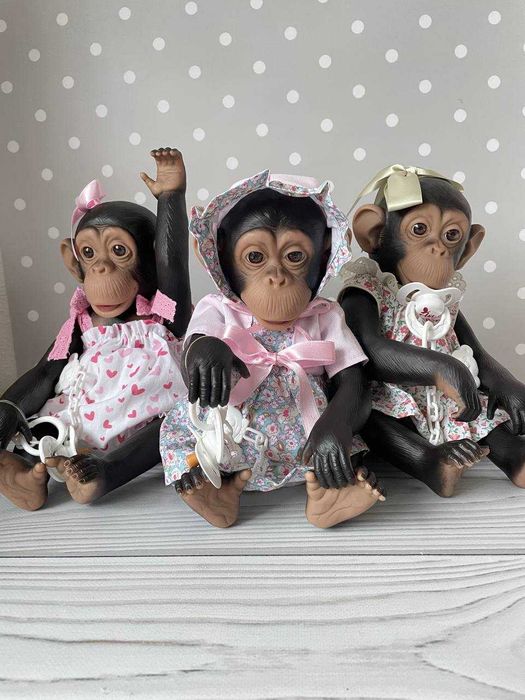 Лялька кукла реборн обезьяна шимпанзе мавпочка Лола Asi, 32 см