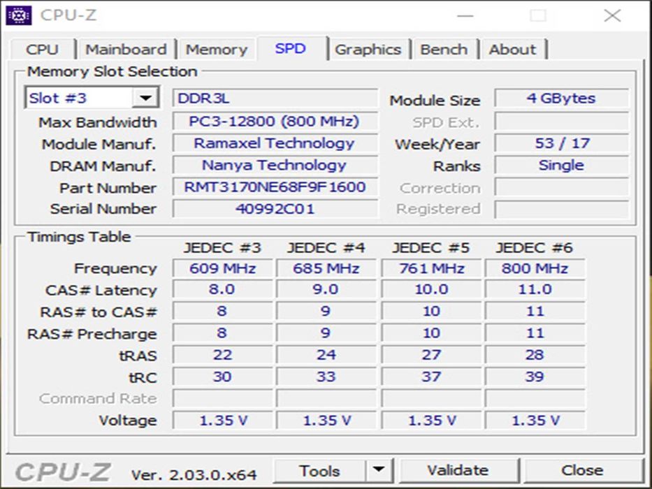 DDR3 4GB RamAxeL 12800 L