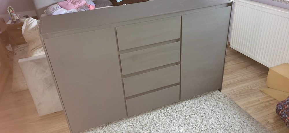 Komoda, szafka, ciemno szara