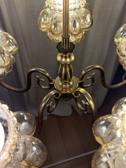 Mosiężna lampa Helena Tynnell Limburg lata 60