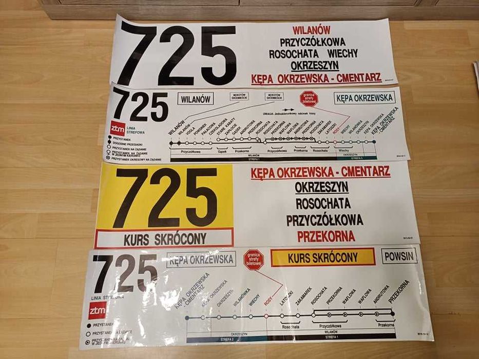 Naklejki trasowe linii EEC (ZTM Warszawa)