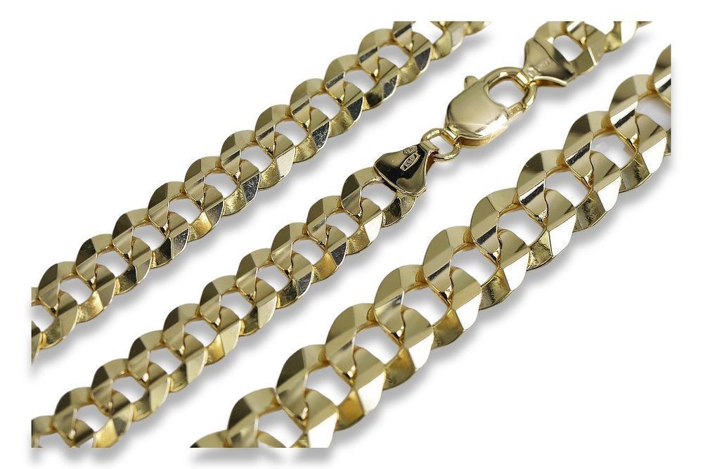 Złoty łańcuszek 14k 585 włoski Pancerka Excellent diament cc099y 6,5mm