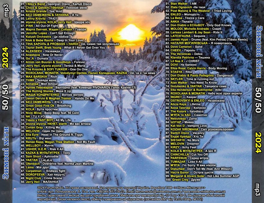 Музика: Audio CD, MP3 диски (січень) 2024