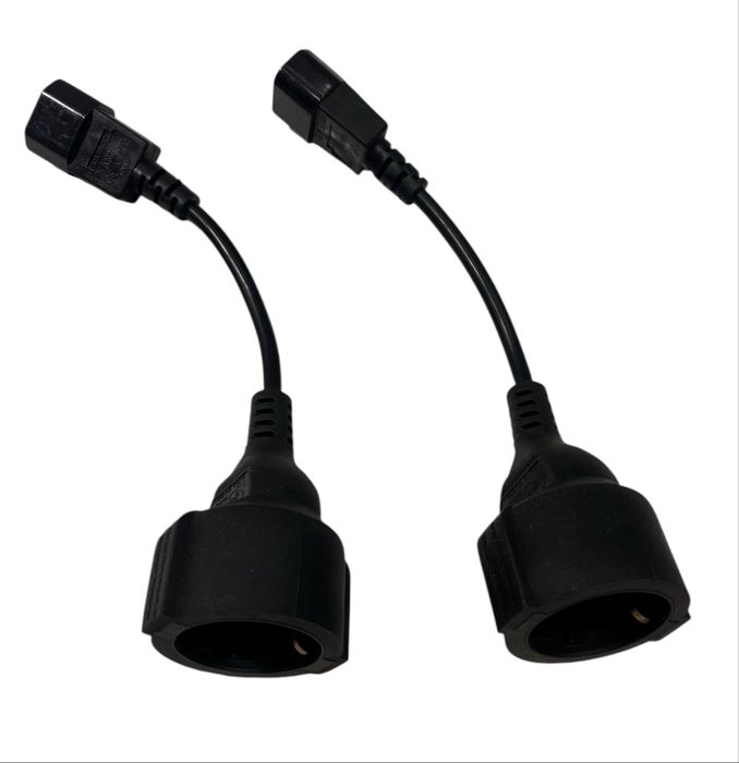 2-szt Kabel zasilający 230V UPS Adapter Schuko C14 20 cm