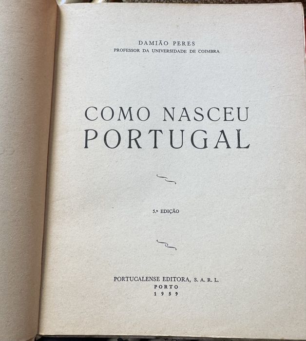 Livro “Como nasceu Portugal”, de Damiào Peres, 1959