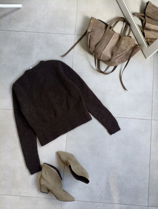 Zara sweter kardigan s 36 czekoladowy brązowy