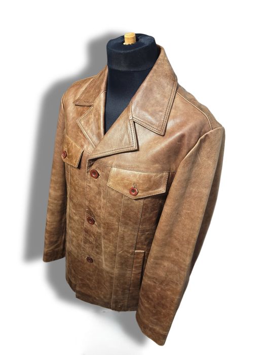 Kurtka skórzana NEXT męska brązowa 100% skóra – NOWA z metką | M