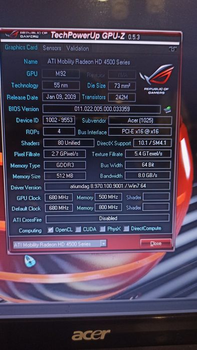 Ноутбук Aser Aspire 5738 Z