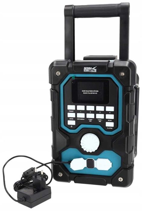 RADIO budowlane DEDRA SAS+ALL DAB+ FM + ZASILACZ głośnik bluetooth USB