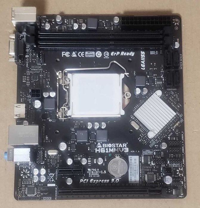 Материнская плата Biostar  H61MHV3. ITX lga1155.б.у.рабочее состояние.