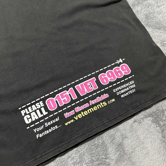 футболка Vetements Dominatrix Hotline S M L