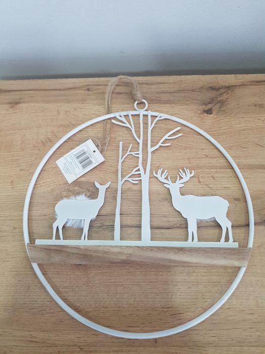 Zawieszka koło z leśnym motywem metalowe Boltze 30cm