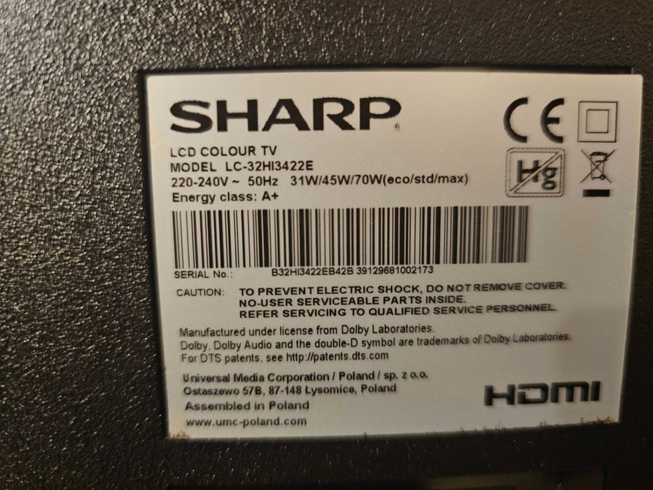 Telewizor SHARP 32HI3422E 32" LED