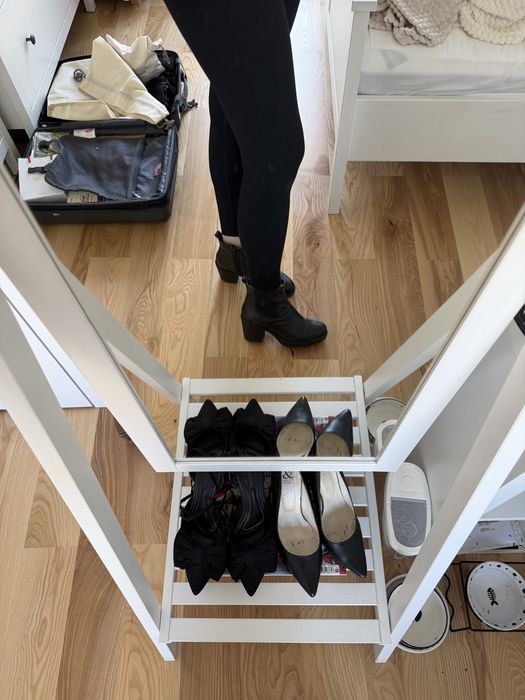 Skórzane botki na obcasie Vagabond 38 buty czółenka